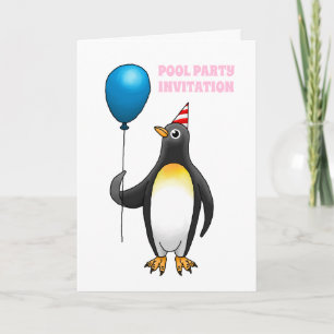 Convite O pinguim o convida para uma festa