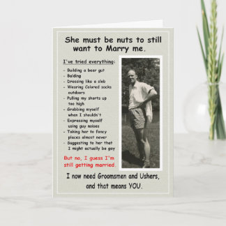 Convite O Slob precisa de Padrinhos de casamento e Ushers