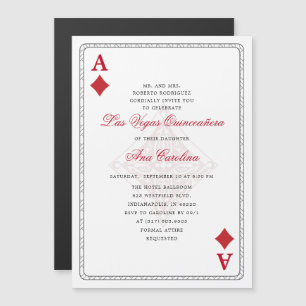 Convite O Único Elegante Vermelho Las Vegas Casino Quince