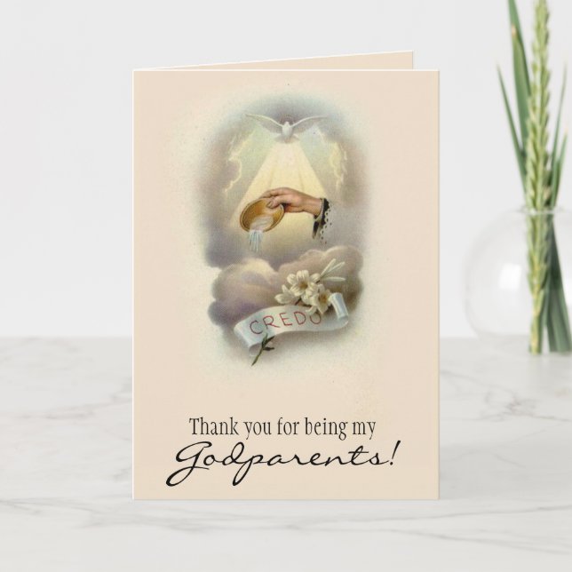 Convite Obrigado por serem meus padrinhos católicos (Frente)