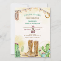 Convite Ocidental Botas de Cowboy