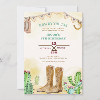 Convite Ocidental Botas de Cowboy