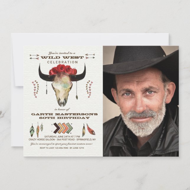 Convite ocidental da foto dos elementos (Frente)