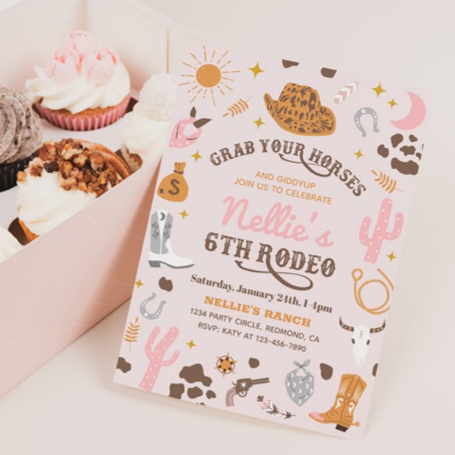 Convite Ocidental para Meninas | Convite Para Cowg (Criador carregado)