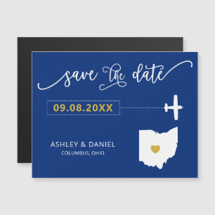 Convite Ohio Wedding Save the Date Card, Map