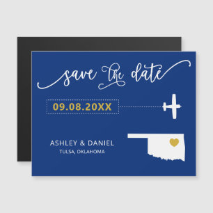 Convite Oklahoma Wedding Save the Date Card, Map