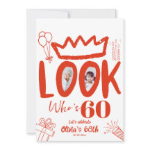 Convite Olhe Quem Está Com 60! Foto Moderna Aniver