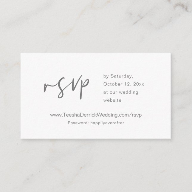Convite online RSVP, Cartão de Site de Casamento (Frente)