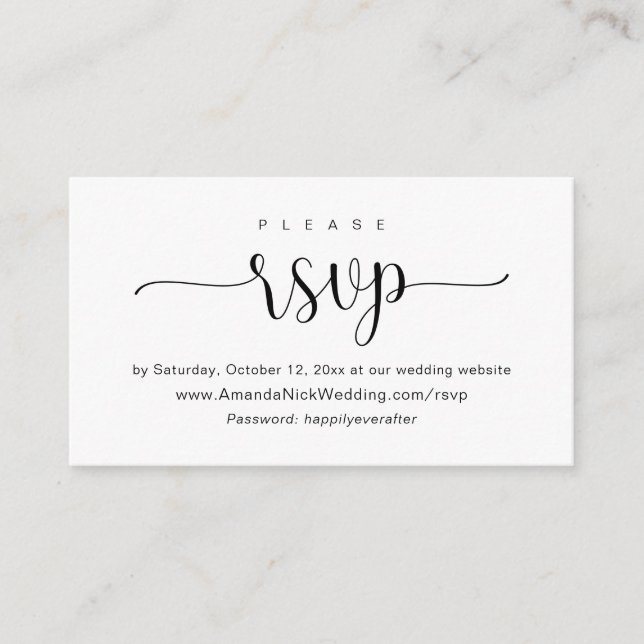 Convite online RSVP, Website de casamento (Frente)