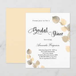 Convite orçamental do eucalipto do ouro chá de pan