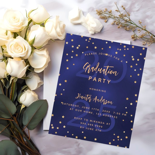 Convite orçamental festa de formatura do ano azul (Criador carregado)