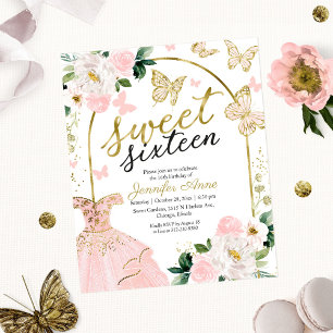 Convite Orçamento Sweet 16 Vestido Floral Borbolet