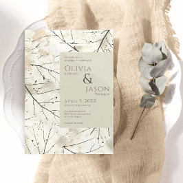 Convite Orgânico Linho Linho Linho Mocha Aquarela