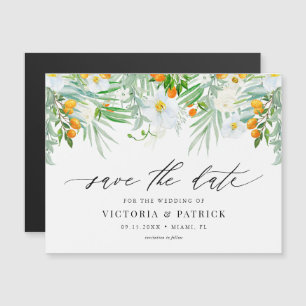 Convite Orquídeas e Kumquats em Aquarela Salve a Data