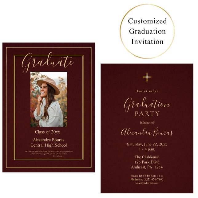 Convite Ortodoxo para Festas de formatura Elegante (Criador carregado)