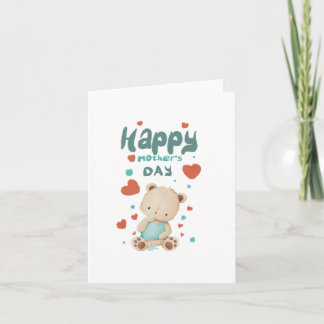Convite Osito bebé desea feliz día de la madre