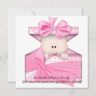 Convite ou Anúncio de Chá de Menina Rosa