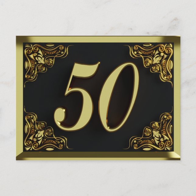 Convite ou Saudação Real Dourada de 50 Anos (Frente)