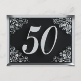 Convite ou Saudação Real Prateada de Aniversário d