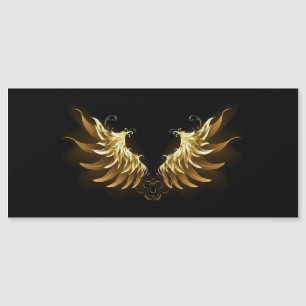 Convite Ouro Angel Wings sobre fundo preto