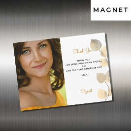 Convite Ouro de aniversário obrigado de ouro eucalipto voc