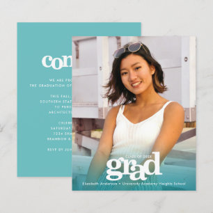 Convite ousado para apresentação de fotos azul t