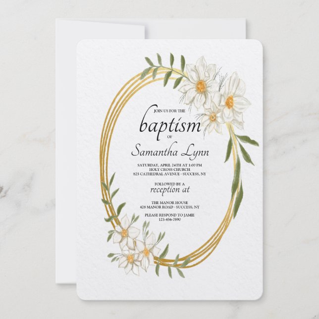 Convite Oval Dourado (Frente)