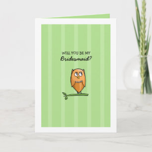 Convite Owl Love Green Seja Minha Carta De Bridesmaid