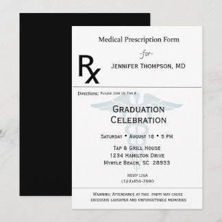 Convite Pad de Receita Médica de Graduação