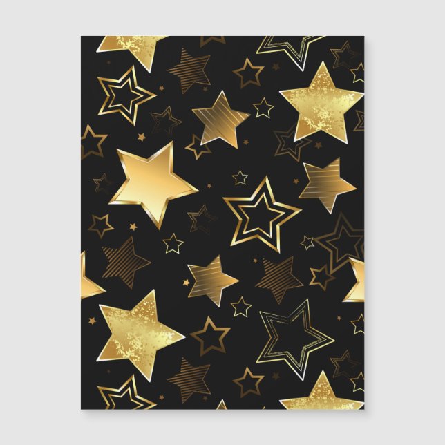 Convite Padrão contínuo com Estrelas Douradas (Frente)