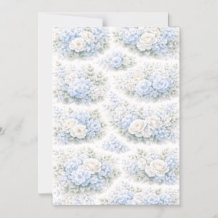 Convite Padrão Floral SoftBlue Botânico Romântico Elegante