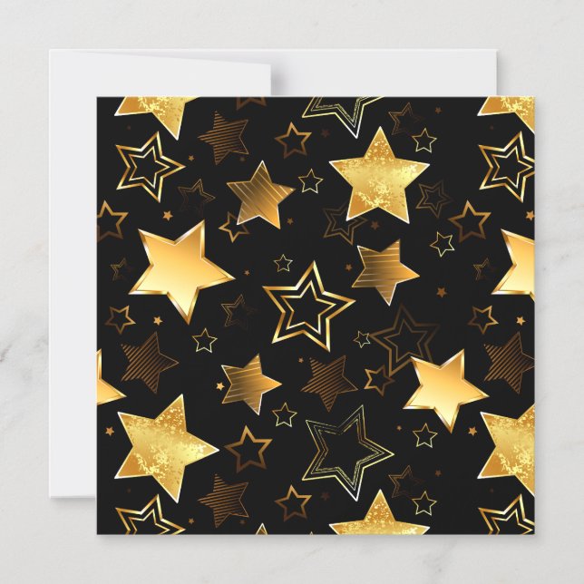 Convite Padrão sem costura com estrelas de Ouro (Frente)