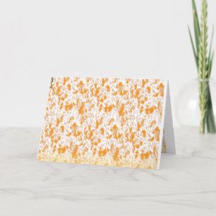 Convite Padrão têxtil com laranja vibrante e dourado