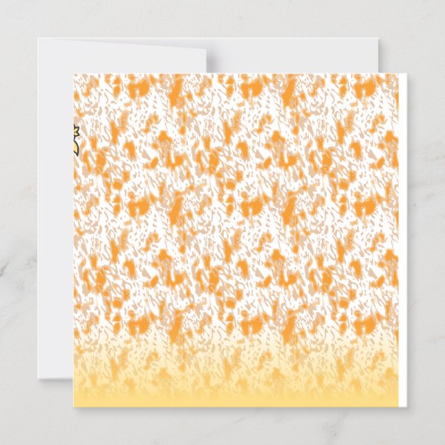 Convite Padrão têxtil com laranja vibrante e dourado (Frente)