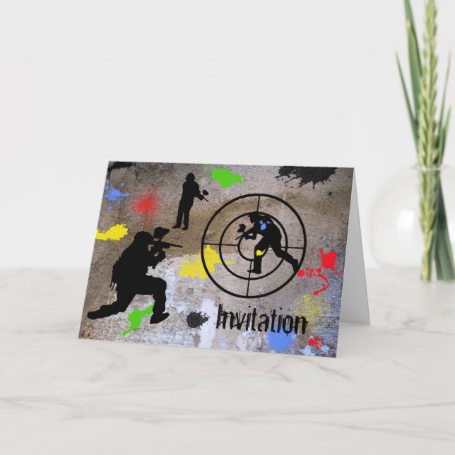 Convite Paintball da guerrilha urbana convidado (Frente)