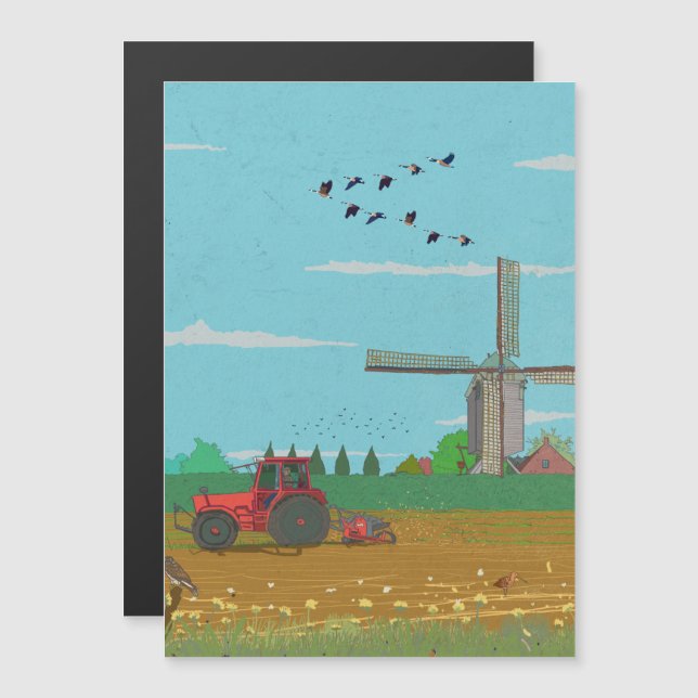 Convite Paisagem do País de Viagem Holandês (Frente/Verso)