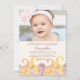 Convite Paisley Annaprashan (Primeiro Arroz)