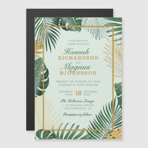 Convite Palma Tropical Verde Moderna Deixa Casamento Trend