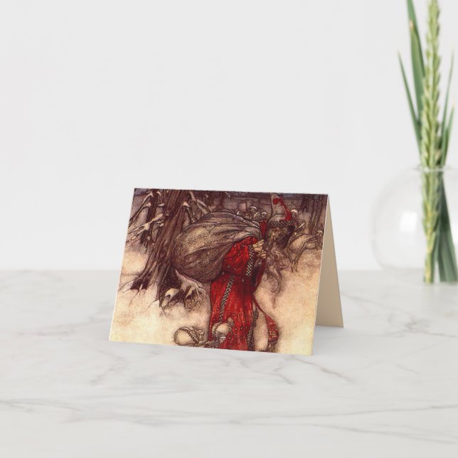 Convite Papai Noel Arthur Rackham  (Frente)