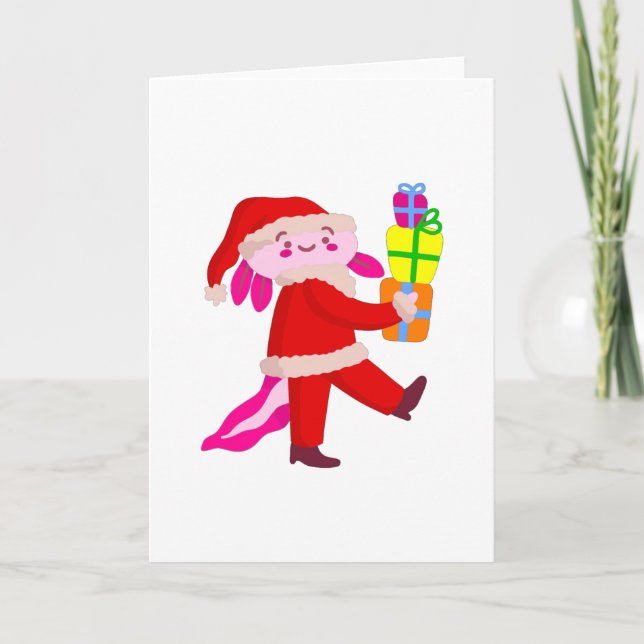 Convite papai noel axolotl natal engraçado (Frente)