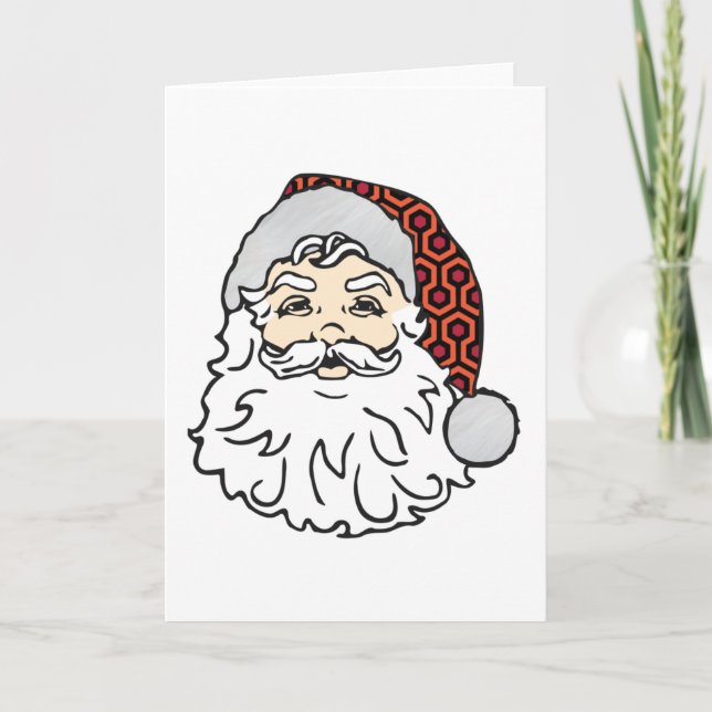 Convite papai noel de natal feio tapete de hotel assustado (Frente)