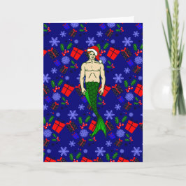 Convite papai noel ruiva merman feio xmas sereia presentes