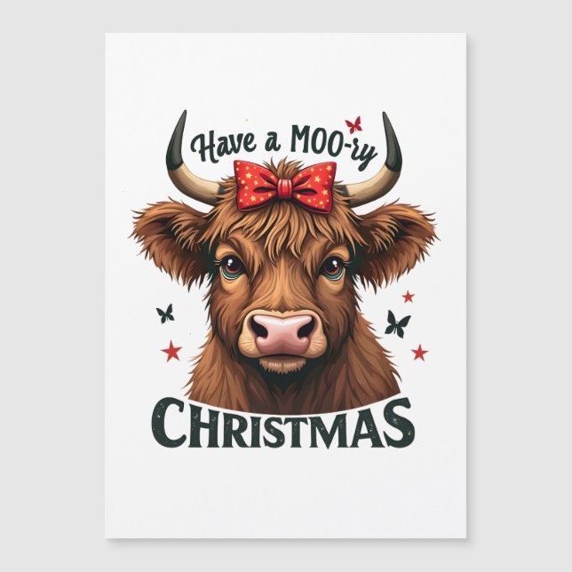 Convite Papais noeis de Visto de Vaca de Natal (Frente)