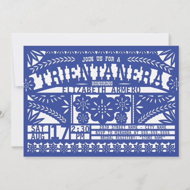 Convite Papel Picado Trientanera (Frente)