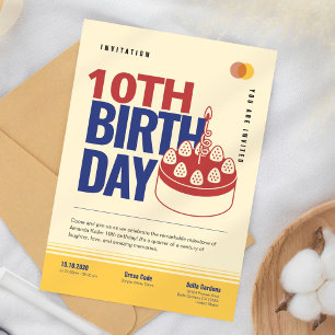 Convite para 10 de aniversário retrorreflector Bol