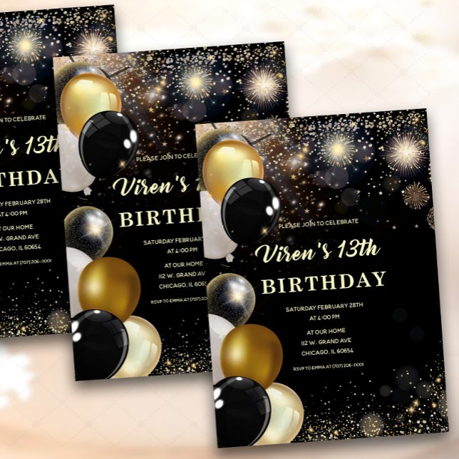 Convite para 13 Birthday Boy (Criador carregado)