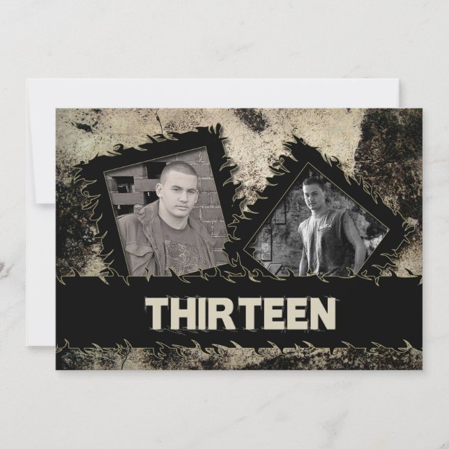 CONVITE PARA 13 DE ANIVERSÁRIO - GRUNGE - DUAS FOT (Frente)