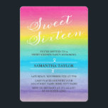 Convite para 16 Festas do Rainbow Sweet Watercolor<br><div class="desc">Convite para 16 Festas do Rainbow Sweet Watercolor</div>