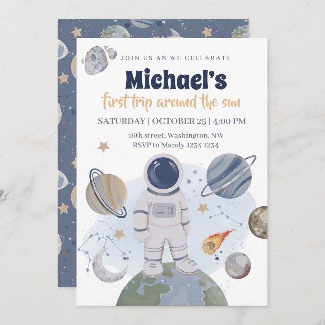 Convite para 1rua de Aniversário (Frente/Verso)