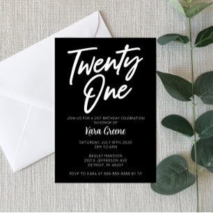 Convite para 21 aniversário de 21 anos
